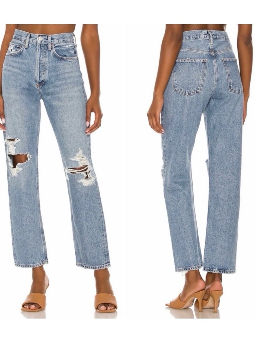 Agolde 90s Ripped Straight-Leg Jeans